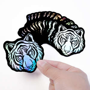 高品質ホログラフィックステッカービニールダイカットグリッターステッカーカスタム印刷接着剤防水漫画ホログラムステッカー - Product Image 5