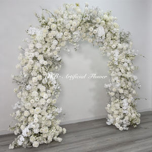 Arco de flores de seda elegante para bodas, decoración de fondo para entrada de iglesia - Product Image 2