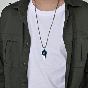 Hiphop Hip Hop Style Personality Trend Baseball Cap Peaked Cap <b>Titanium</b> Steel Pendant Neutral Wear Necklace - Product Image 5