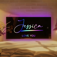Nouveau design de panneau lumineux LED néon miroir acrylique panneau LED lettres de canal signalisation lumineuse rétroéclairée pour décoration de salle de bar de voiture