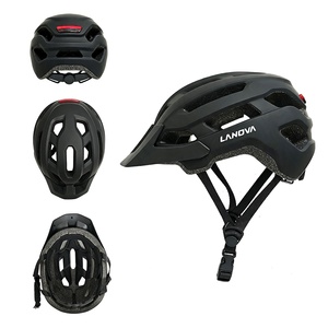 <span class=keywords><strong>Casque</strong></span> de vélo avec lumière LED rechargeable par USB et visière, en PC moulé sous pression, EPS, 18 aérations, CE EN1078, pour VTT, route nocturne - Product Image 2