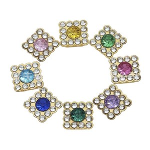 Pinza para el pelo cuadrada de doble capa con diamantes de imitación de 10 mm, accesorio de joyería hecho a mano para fiestas, bodas y vestidos. - Product Image 2