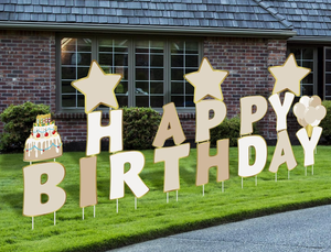 Panneaux de jardin double face résistants aux UV et imperméables de 18x24 pouces avec piquet en H pour l'intérieur et les annonces de rassemblements familiaux - Product Image 1