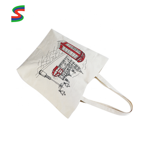 Bolso de mano de lona de algodón personalizado para mujer, bolso portátil con estampado de seda, diseño de 4 colores, moda para mujer, estilo Vintage para todas las estaciones - Product Image 2