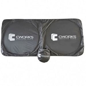 Custom Logo Universal Foldable Double Circle Car Windshield Sunshade - Product Image 2