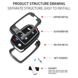Funda Protectora para Llaves de Coche de Aleación de Zinc y Gel de Sílice para Buick Old LaCrosse Años 06 07 <span class=keywords><strong>08</strong></span>, con Anillo para Llaves y Llavero - Product Image 5