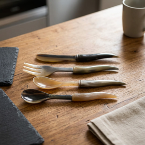 Ensemble de cuillères vintage en corne de buffle, couteau à fromage artisanal, spatule à beurre, épandeur à crème pour la cuisine à domicile, ensemble de 3 pièces - Product Image 6