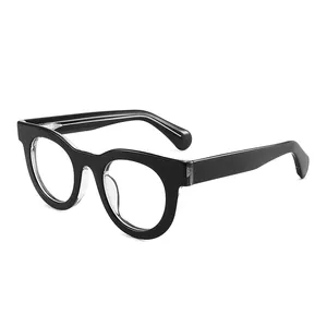 2024 High Quality Unique Man Hand Made Acetate Optical Frame Retro Wholesale Handmade Glasses Acetate Eyewear Eyeglasses Frames