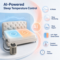 Surmatelas rafraîchissant de luxe pour lit double, système de refroidissement hydronique intelligent à six couches pour un sommeil sûr et sain