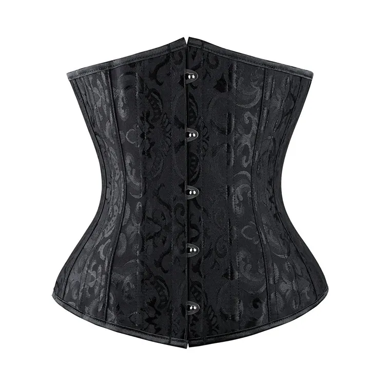 여자 24 스틸 본드 Underbust 허리 훈련 Brocade 코르셋