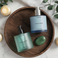 Bouteilles en verre de luxe de 300ml 400ml 500ml avec têtes de pompe contenants vides de lavage des mains et de lotion shampooing bouteille de pompe Gel douche