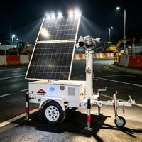 Caméra de surveillance solaire portable pliable avec mât manuel de 6 mètres pour la surveillance des chantiers