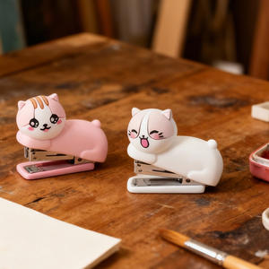 귀여운 유니콘-공룡 듀얼 미니 스테이플러 어린이를위한 휴대용 소형 스테이플러 학생 필통 만화 문구 - Product Image 1