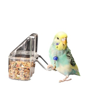 Anti-Scatter Hanging Bird Feeder for Small Parrots - Transparent Detachable Parakeet <strong>Budgie</strong> Lovebird Accessories - Product Image 3