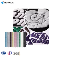 Hongcai 3D bouffée paillettes transfert de chaleur vinyle rouleau HTV paillettes bouffée feuille vinyle film de transfert de chaleur pour bricolage sac vêtements T-shirt