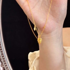 Golden Branches and Jade <b>Leaves</b> Necklace: Traditional Chinese style, electroplated gold <b>leaves</b>, modern Chinese <b>light</b> luxury - Product Image 2