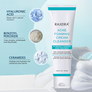 Nettoyant visage en marque propre, traitement <span class=keywords><strong>de</strong></span> l'acné, <span class=keywords><strong>peroxyde</strong></span> <span class=keywords><strong>de</strong></span> <span class=keywords><strong>benzoyle</strong></span>, nettoyant facial aux acides aminés pour peaux sensibles - Product Image 3