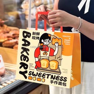 Sac de transport pour pâtisserie en papier kraft avec logo personnalisé, modèle de masse, optionnel, emballage à emporter - Product Image 2