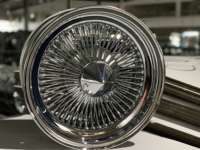 Velg Baja 100 Jari-Jari Berlapis Krom Klasik Lowrider 13 hingga 22 Inci Custom Knock Off Center Caps Modifikasi Pelek Roda