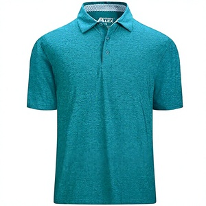 เสื้อเชิ้ตผู้ชายสีน้ำเงินเข้ม แขนสั้น ผ้าถัก ระบายอากาศได้ดี ทรงปกติ น้ำหนัก 220 กรัม โลโก้ด้านหน้า ผ้าถัก 100% - Product Image 1