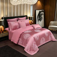 Set Sprei Kasur Kapas Bordir Jacquard Mewah 4 Potong
