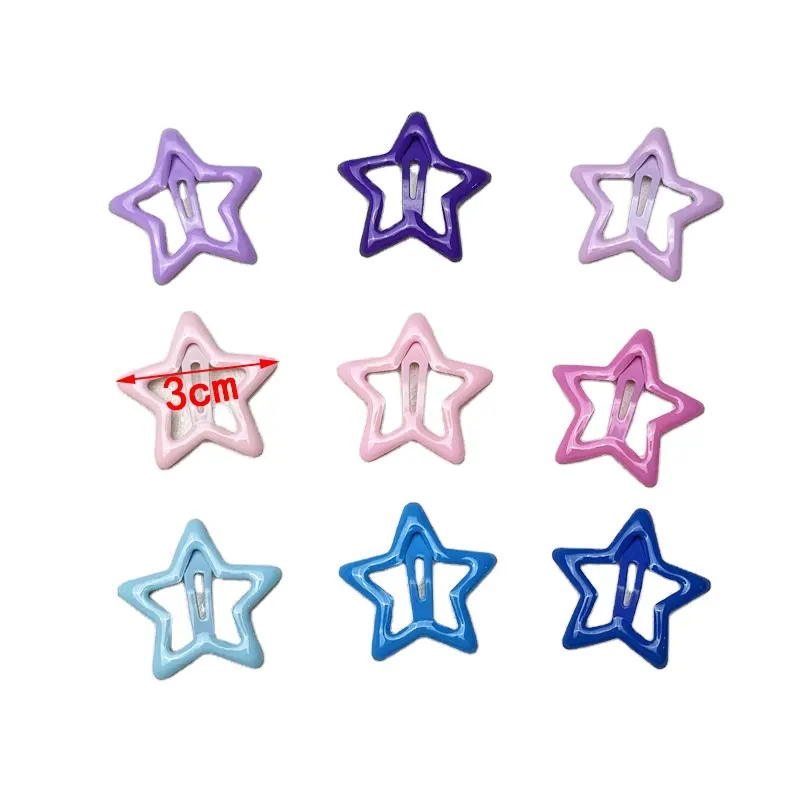 Glitter Stervormige Haarbobby Clips Best Verkopende Mooie Meisje Haarspeldjes Candy Color Star Children Bb Clip Voor Kinderen