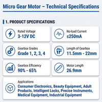 Motor Gear Logam Mikro Mini 16mm 3V 6V 12V Torsi Tinggi Kebisingan Rendah Gearbox Pengurang Elektrik untuk Robotika DIY