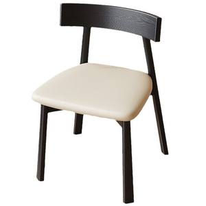 Chaise de salle à manger en bois massif noir style nordique avec dossier pour usage domestique - Product Image 5