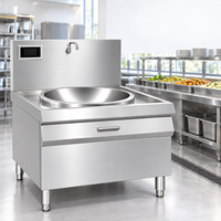 Cuisinière à induction commerciale grande puissance 15-30kW 380V à brûleur unique 600-1200mm sur pied pour cuisine centrale