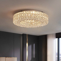 Plafonnier moderne de luxe en cristal, luminaire rond en cristal K9, applique murale pour salon et chambre à coucher
