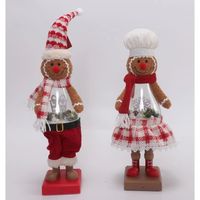 Ensemble de peluches de pain d'épices chantant et fantaisiste avec lumière LED chaude, cadeau de vacances