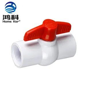 Válvula de bola de plástico PVC/UPVC, 1 1,5, 1/2, 3/4, 2, 2,5, 3, 4 pulgadas, 15mm, 25mm, 40mm, 50mm