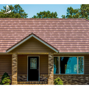 Tôles de toiture en acier revêtues de <span class=keywords><strong>pierre</strong></span>, résistantes aux intempéries, personnalisation acceptée, tuiles de toiture en métal - Product Image 3