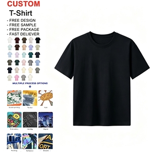 Camiseta Básica de Manga Corta para Pareja, 210g, Económica, de Algodón Puro Lavado, Cuello Redondo, para Hombre, Verano - Product Image 1