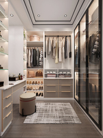 Dressing moderne de luxe pour femmes avec miroir, armoire à bijoux et commode pour meubles de chambre à coucher