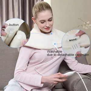 用于颈部疼痛缓解和肩部疼痛缓解的电热垫3热量水平，豪华羊毛，90分钟自动关闭定时器