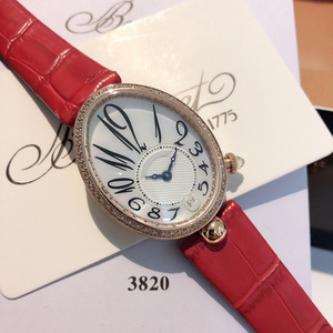 Montre pour femme Naples Queen Baoji, boîtier ovale en acier inoxydable, verre saphir, mouvement à quartz, bracelet en cuir véritable, aiguilles - Product Image 4