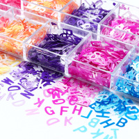 Paillettes pour ongles en forme de lettres anglaises, 12 grilles, avec logo gratuit
