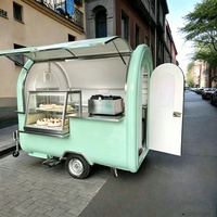 Food Truck, Chariot à Gâteaux, Camion à Glaces, Remorque, Petit Camion à Café et Pains avec Réfrigérateur Vitré, Machine à Café pour Débutants