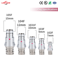 Conector de Empuje y Tracción de la Serie F de Diseño Personalizado, Resistente a Impactos, Impermeable IP68, con Bloqueo Automático, en Plata, Latón y Cromo