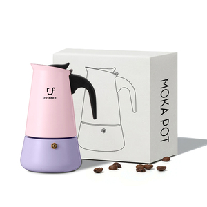 <span class=keywords><strong>Novela</strong></span> forma 1 taza estufa portátil Espresso cafetera italiana estilo moderno Acero inoxidable Moka Pot - Product Image 1