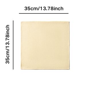 Serviettes de cuisine en coton 100% gaufré, couleur unie, rectangulaires, absorbantes, séchage rapide, pour casseroles et poêles - Product Image 3