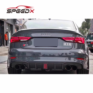 Pour <span class=keywords><strong>Audi</strong></span> <span class=keywords><strong>A3</strong></span> S3 8V Kit Carrosserie Diffuseur en Carbone <span class=keywords><strong>A3</strong></span> S3 2017-<span class=keywords><strong>2020</strong></span> Diffuseur Arrière en Fibre de Carbone avec Feu Stop à LED - Product Image 2