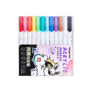 12 colori fai da te Design semplice impermeabile pennarello acrilico Set di 6mm larghezza scrittura Logo personalizzato studenti scritta arte marcatore permanente - Product Image 1