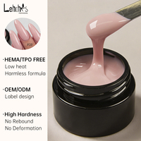 Lehchis HEMA TPO Free 15ml Gel de construction auto-nivelant coloré pour extension d'ongles, gel durcissant pour extension d'ongles