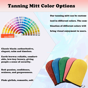 Applicateur de faux bronzage en velours rose <span class=keywords><strong>noir</strong></span> pour <span class=keywords><strong>le</strong></span> corps de marque privée personnalisé gant de bronzage gant de bronzage - Product Image 4