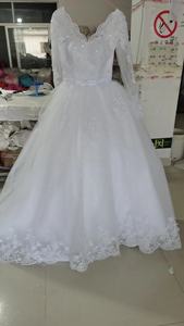 Abiti <span class=keywords><strong>da</strong></span> Sposa Principeschi Dubai 2024, Stile Arabo, Scollatura a V, <span class=keywords><strong>Maniche</strong></span> Lunghe, Applicazioni in Pizzo e Perline, Abiti Formali per Cerimonie in Chiesa - Product Image 6