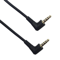 Ventes directes d'usine en forme de L TRRS 3.5mm 4 pôles à angle droit mâle à 3.5mm mâle fabrication de câbles audio stéréo or