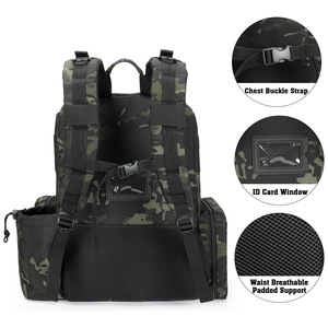 Tactical Backpack Camouflage 36-56L MOLLE System Outdoor Hiking Camping Gear Unisex Softback Backpack - Product Image 4