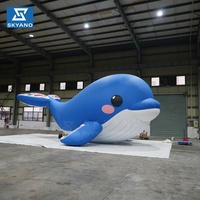 Modèle publicitaire géant gonflable de baleine et de dauphin pour la décoration d'expositions sur les organismes marins